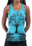 Wholesale Sure Design Women's Tree of Life Tank Top Turquoise - $9.00
