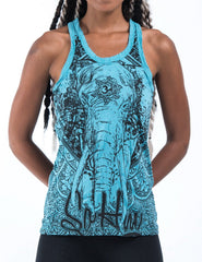 Sure Design Women's Wild Elephant Tank Top Turquoise