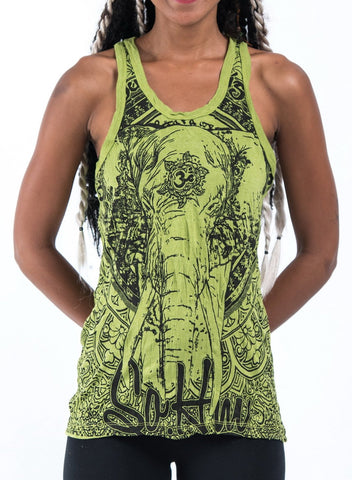 Sure Design Women's Wild Elephant Tank Top Lime
