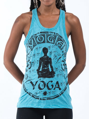 Sure Design Women's Infinitee Yoga Stamp Tank Top Turquoise