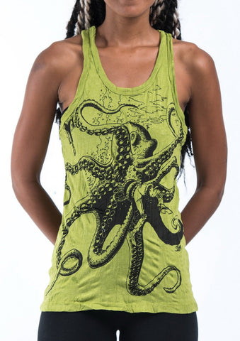 Sure Design Women's Octopus Tank Top Lime