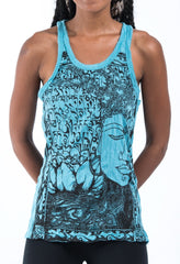 Sure Design Women's Sanskrit Buddha Tank Top Turquoise