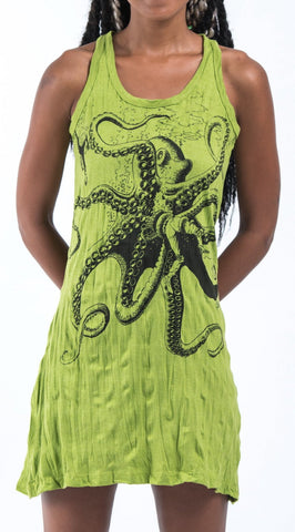 Sure Design Women's Octopus Tank Dress Lime