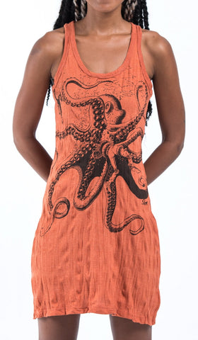 Sure Design Women's Octopus Tank Dress Orange