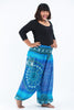 Plus Size Tribal Chakras Unisex Harem Pants in Blue