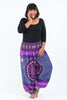 Plus Size Tribal Chakras Unisex Harem Pants in Purple