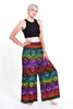 Rainbow Elephant Straight Cut Wide Leg Palazzo with Elastic Back Waistband in Purple