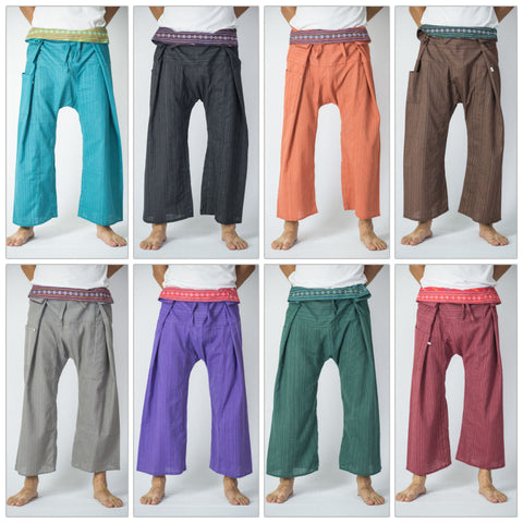 Assorted set of 5 Thai Pinstripe Fisherman Pants