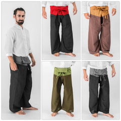 Assorted set of 10 Unisex 2-Tone Pin Stripes Thai Fisherman Pants