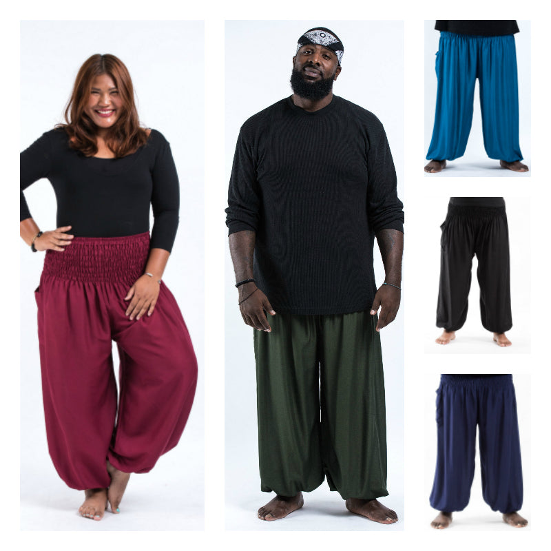 Assorted set of 10 Plus Size Solid Color High Crotch Harem Pants