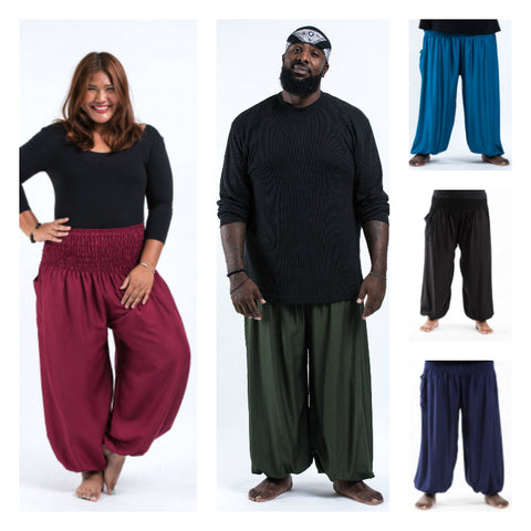 Assorted set of 10 Plus Size Solid Color High Crotch Harem Pants