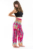 Peacock Paisley Unisex Harem Pants in Pink