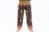 Peacock Paisley Unisex Harem Pants in Black