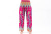 Peacock Paisley Unisex Harem Pants in Pink