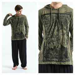 Sure Design Unisex Sanskrit Buddha Hoodie Green