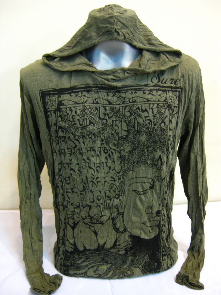 Sure Design Unisex Sanskrit Buddha Hoodie Green