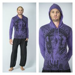 Sure Design Unisex Wild Elephant Hoodie Purple