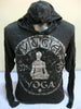 Sure Design Unisex Infinitee Yoga Stamp Hoodie Silver on Black