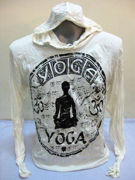 Sure Design Unisex Infinitee Yoga Stamp Hoodie White