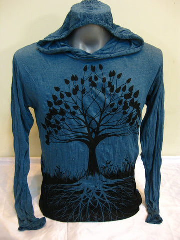 Sure Design Unisex Tree of Life Hoodie Denim Blue