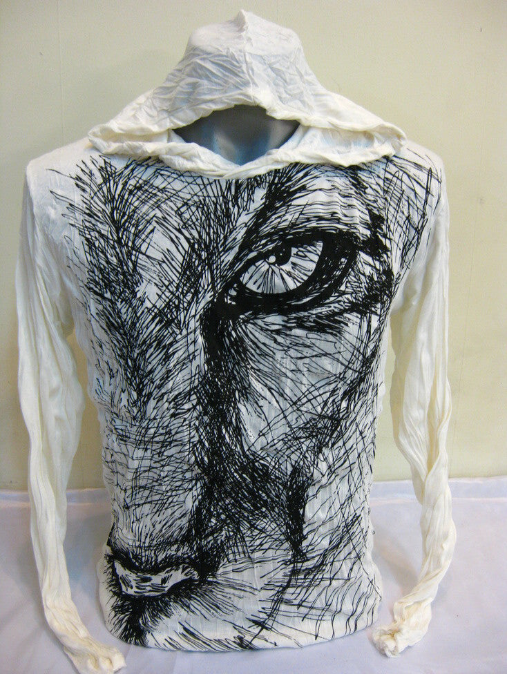 Sure Design Unisex Lions Eye Hoodie White