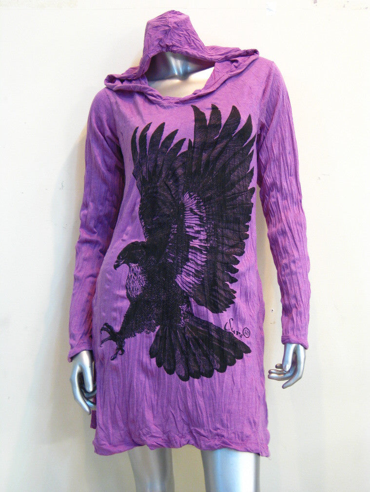 Sure Design Women's Eagle Hoodie Dress Pink