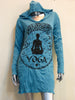 Sure Design Women's Yoga Stamp Hoodie Dress Turquoise