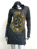 Sure Design Women's Infinitee Ohm Hoodie Dress Gold on Black