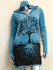 Sure Design Women's Tree Of Life Hoodie Dress Turquoise