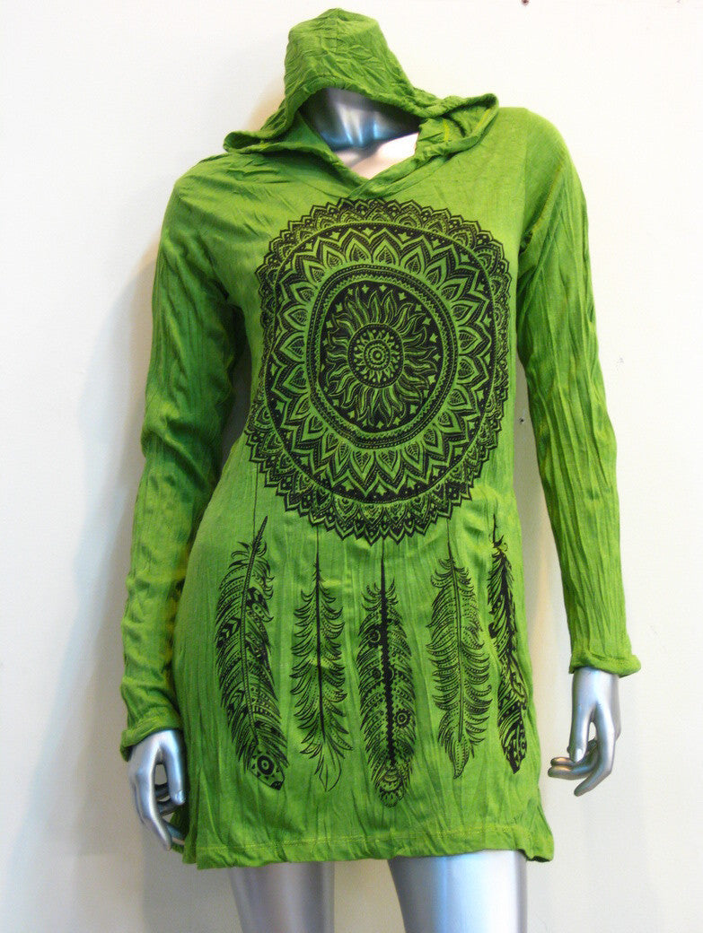 Sure Design Women's Dreamcatcher Hoodie Dress Lime