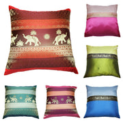 Assorted set of 6 NEW Thai Silk Elephant Pillow covers