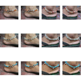 Wholesale Assorted set of 10 Thai Stone Adjustable Anklets - $35.00