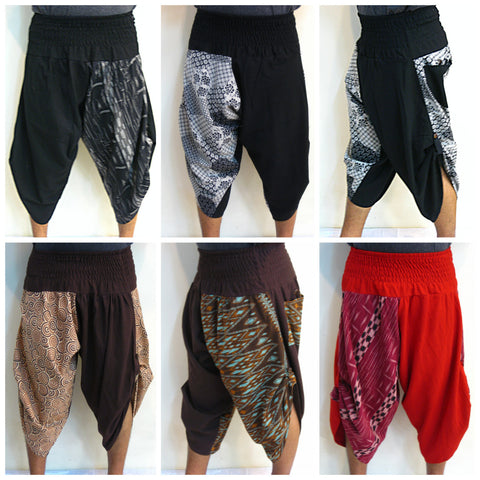 Assorted set of 5 Super Cool and Very Flexible Cotton Genie Pants Low Crotch