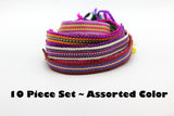 Wholesale Assorted 10 Piece Set Hand Made Thai Cotton Woven Loomed String Friendship Bracelet - $15.00