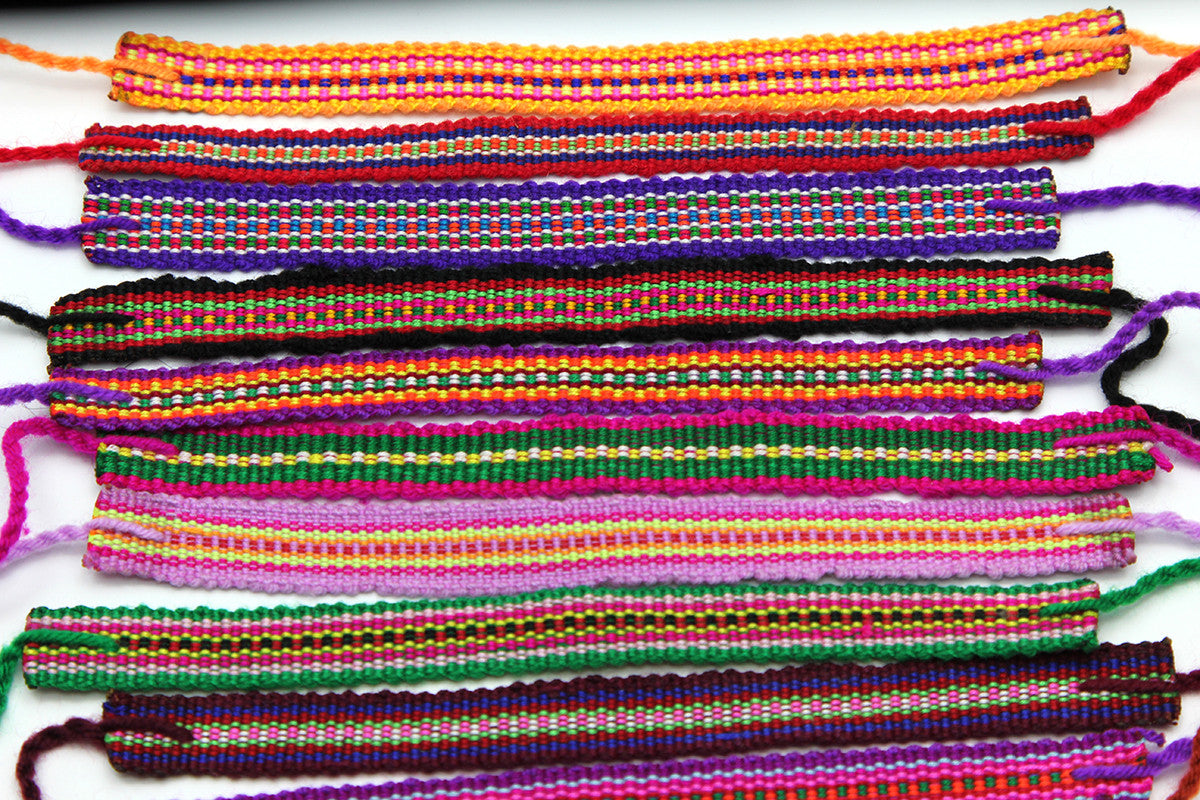 Assorted 10 Piece Set Hand Made Thai Cotton Woven Loomed String Friendship Bracelet