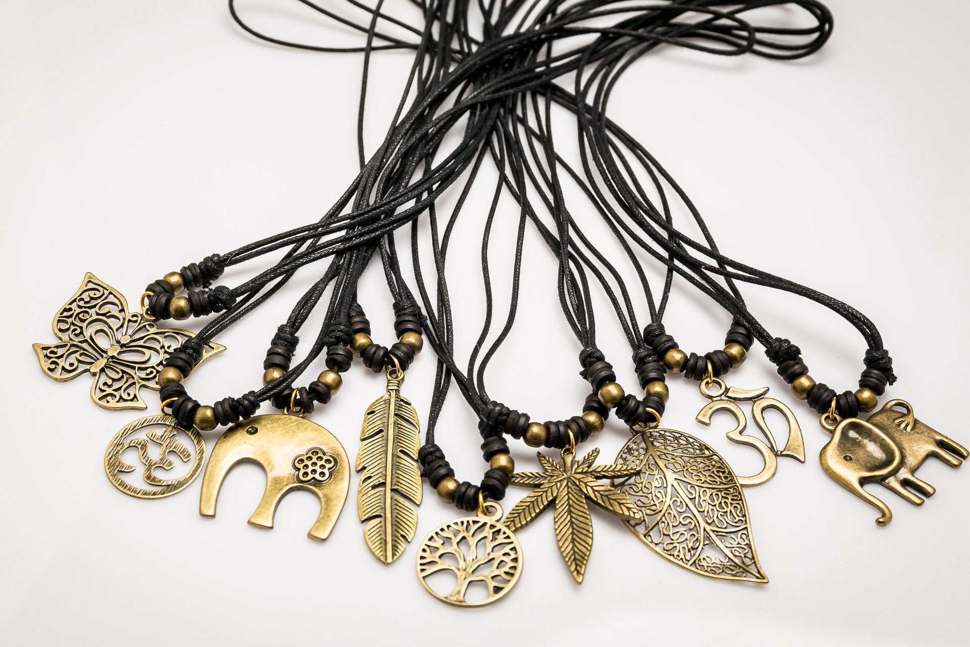 Assorted 10 Piece Set Hand Made Brass Necklace