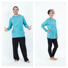 Sure Design Unisex Blank Long Sleeve T-Shirt Turquoise