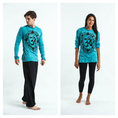 Sure Design Unisex Infinitee Ohm Long Sleeve T-Shirts Turquoise