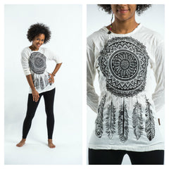 Sure Design Unisex Dreamcatcher Long Sleeve T-Shirt White