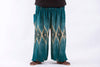 Plus Size Diamond Peacock Unisex Harem Pants in Turquoise