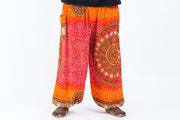 Plus Size Tribal Chakras Unisex Harem Pants in Orange