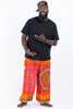 Plus Size Tribal Chakras Unisex Harem Pants in Orange