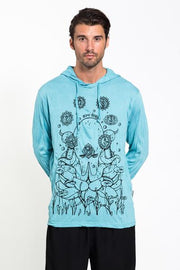 Sure Design Unisex Octopus Chakras Hoodie Turquoise