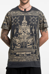 Mens Guardian Demon Tattoo T-Shirt in Black