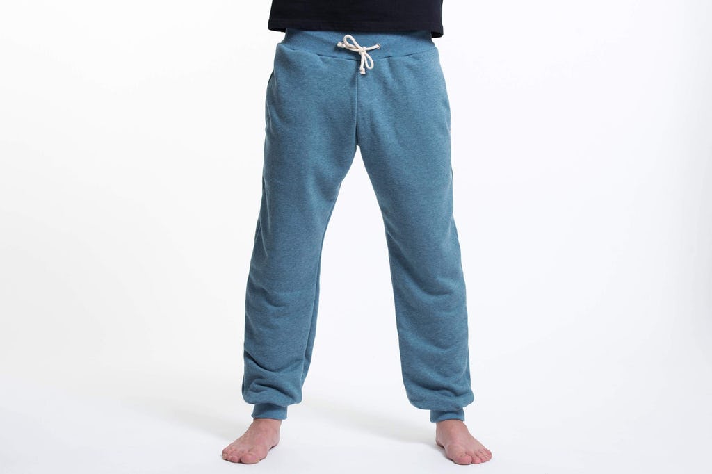 Unisex Terry Pants with Aztec Pockets in Blue