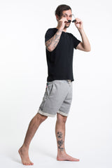 Unisex Terry Shorts with Aztec Pockets in Gray