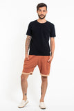 Wholesale Unisex Terry Shorts with Aztec Pockets in Orange - $13.50