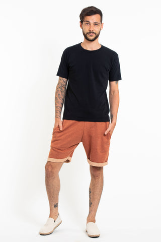 Unisex Terry Shorts with Aztec Pockets in Orange