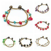 Assorted set of 10 Beautiful Hand Made Brass Bracelet with Stone Bead