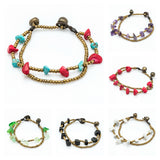 Wholesale Assorted set of 10 Beautiful Hand Made Brass Bracelet with Stone Bead - $35.00